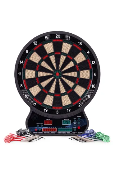 Elektroniczna tarcza do darta gry w rzutki lotki tablica LCD 42 cm 27 gier zestaw 12 rzutek Multistore