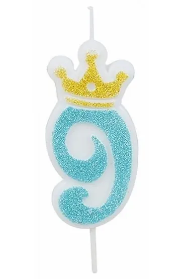 �wieczka 9 niebieska 6,8cm PARTY GO