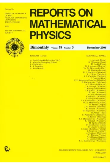Reports on Mathematical Physics 75/3 2015 Kraj - Andrzej Jamio�kowski, Ryszard Mruga�a