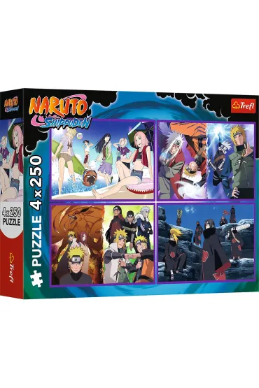 Puzzle 4x250 el. Przygody Naruto Uzumaki Trefl