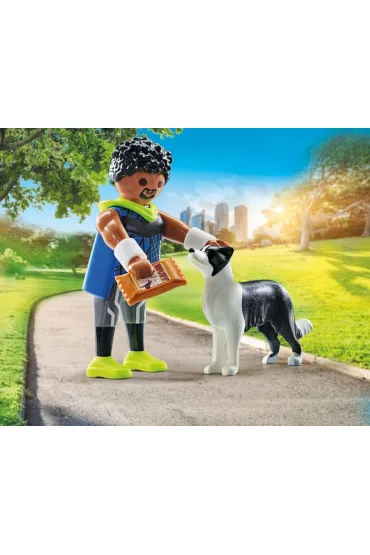 Playmobil My Life Biegacz z border collie 71740