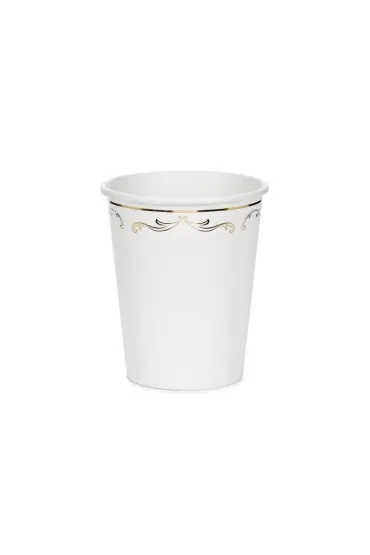 PartyDeco Kubeczki z ornamentem bia�y 6 x 220 ml 6 szt.