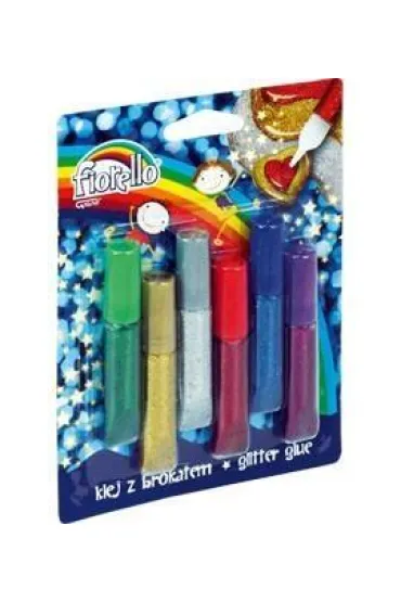 Klej brokatowy 6 kolor�w x 6ml FIORELLO
