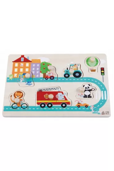 Puzzle drewniane ulica (Circus City) dla dzieci od 12. miesi�ca �ycia Sun Baby