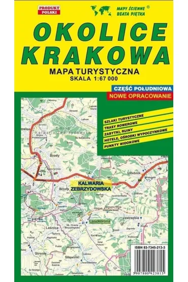 Okolice Krakowa Po�ud. 1:67 000 mapa turystyczna