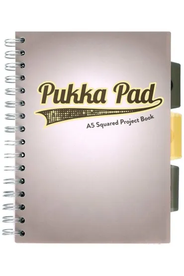 Pukka Pad Project Book A5 Grey Design Szary kratka, 80g 100 kartek