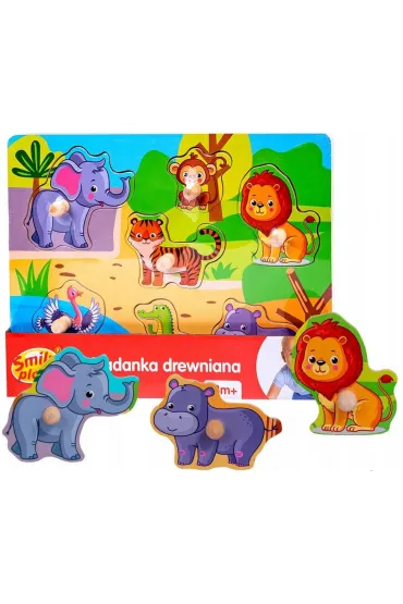 Uk�adanka drewniana ZOO 7 el. Smily Play