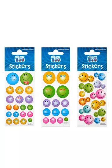 Sticker Boo Naklejki silver emotki