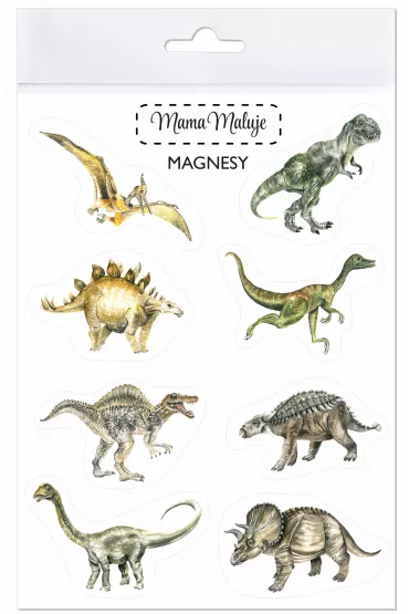 Mama Maluje Magnesy Dinozaury 8 szt.