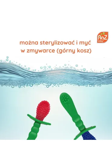 �y�eczki silikonowe dla niemowl�t, RaZberry, czerwona i niebieska RazBaby