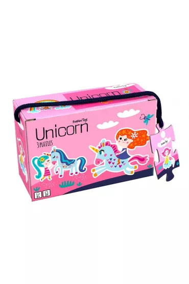 Moje pierwsze puzzle - 3 uk�adanki. Unicorn Barbo Toys