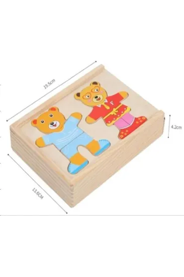 Puzzle drewno misie Merkpol
