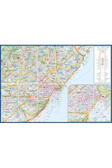 Barcelona city street map 1:20 000 laminat 2025