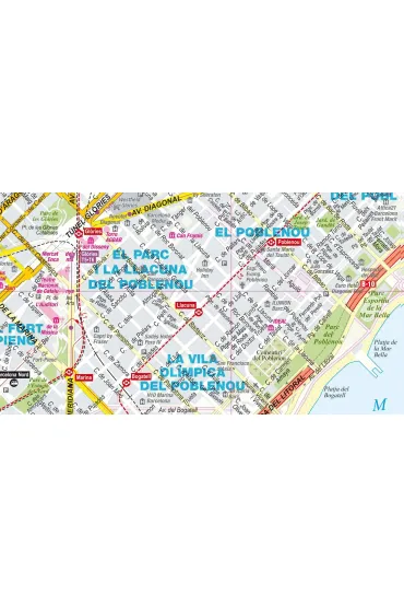 Barcelona city street map 1:20 000 laminat 2025