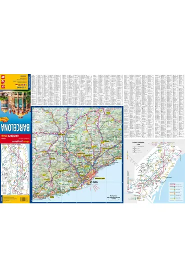 Barcelona city street map 1:20 000 laminat 2025