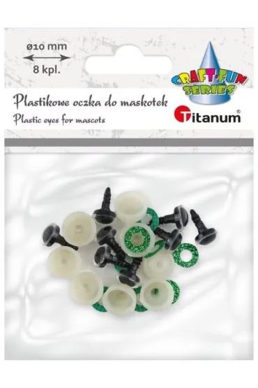 Titanum Oczy do maskotek plastikowe z mocowaniem 10mm 8 szt.