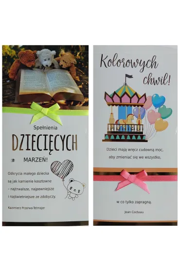 Karnet DL Dzie� dziecka z tasiemk� mix 2 wzor�w