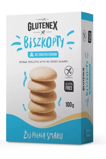 Glutenex Biszkopty bez dodatku cukrw bezglutenowe 100 g