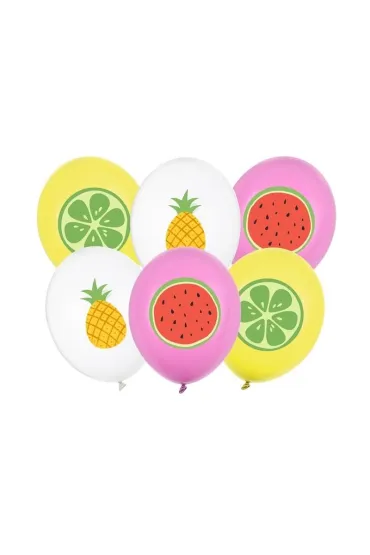 PartyDeco Balony Owoce 30cm 6 szt