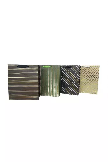 incood. Torba prezentowa 18x23 pasy, granat, ziele� mix