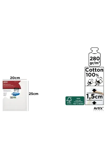 Artix Podobrazie 20x25x1.5cm, 280g