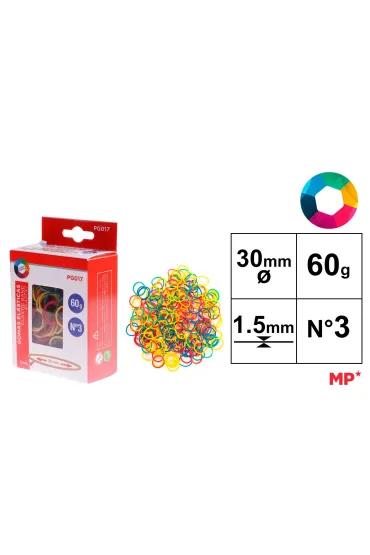 Main paper Gumki recepturki kolorowe 30x1,5mm 60g