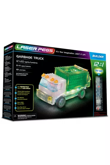 Klocki. Laser Pegs. Garbage Truck 12 w 1