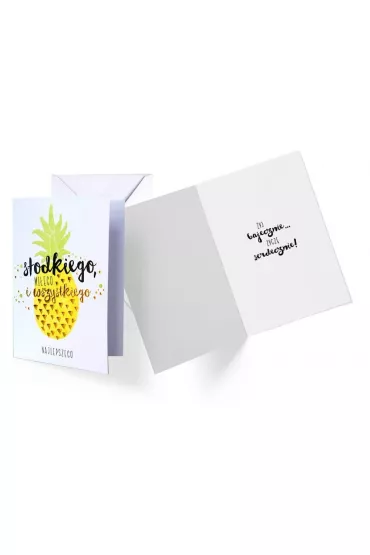 Kukartka Karnet B6 GS-015 Wszystkiego najlepszego ananas