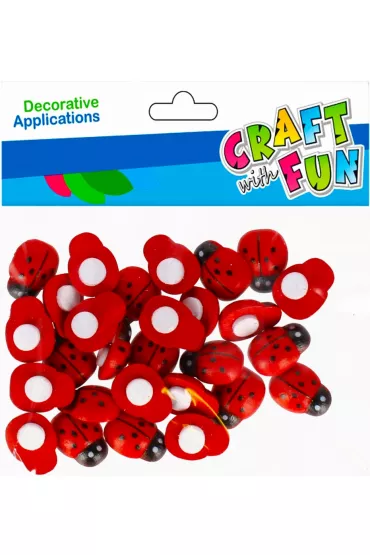 Craft with Fun Biedronki drewniane samoprzylepne 15 mm