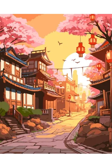 Ideyka Malowanie po numerach - Japo�ska ulica 40x50cm