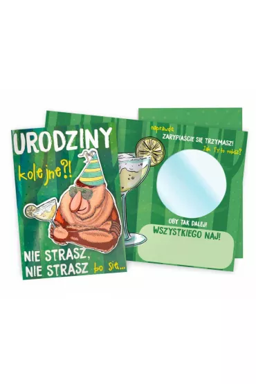 Kukartka Karnet B6 Urodziny m�skie lusterko
