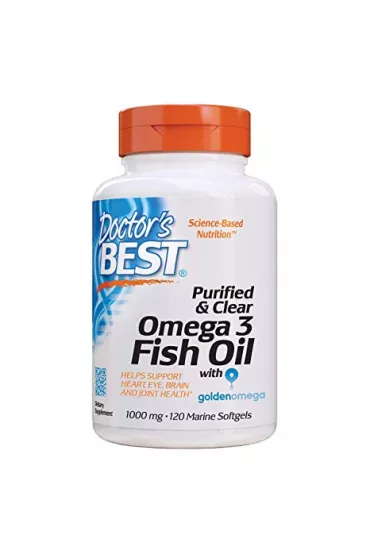 Doctors Best Purified & Clear Omega 3 Fish Oil 1000 mg Suplement diety 120 kaps.