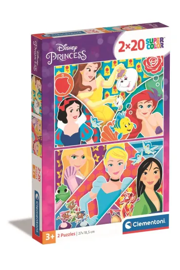 Puzzle 2x20 el. SuperColor. Ksi�niczki Clementoni