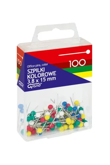 Grand Szpilki kolorowe 3,8x15mm 100 szt.
