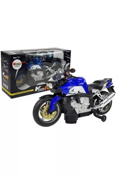 Motocykl na baterie niebieski LeanToys