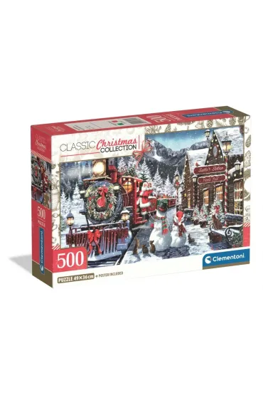 Puzzle 500 Xmas Coll. Train Station Snowman Clementoni