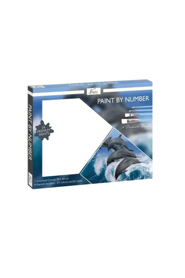 Icom Polska Malowanie po numerach - Dolphin 30x40cm