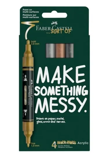 Markery akrylowe metaliczne 4kol. FABER CASTELL