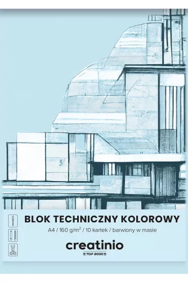 Top-2000 Blok techniczny Creatinio A4 kolorowy 10 kartek