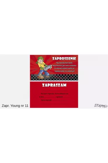 Stamp Zaproszenia Young Ch�opiec wz�r nr 11 10 szt.