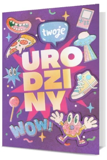 Pan Dragon Karnet B6 urodziny dziewcz�ce, fioletowe HM200-2899