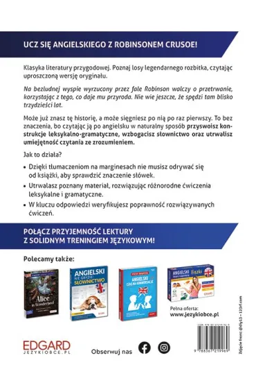 Robinson Crusoe. Adaptacja klasyki z �wiczeniami do nauki j�zyka angielskiego. Angielski z �wiczeniami - Daniel Defoe, Olga Akman