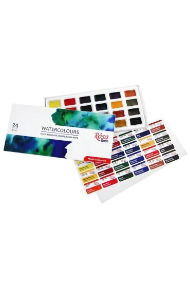 Rosa Farby akwarelowe w kostkach 2,5ml 24 kolor�w