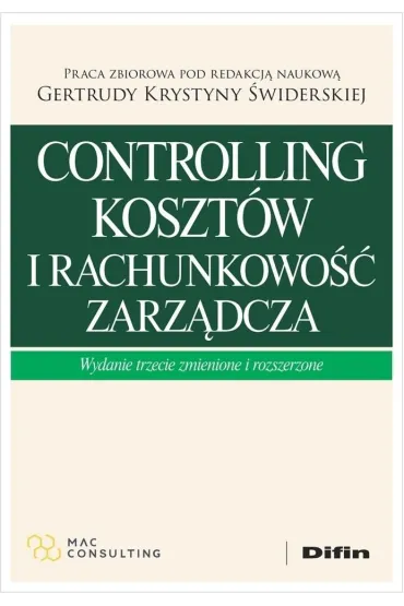 Controlling koszt�w i rachunkowo�� zarz�dcza - Gertruda Krystyna �widerska