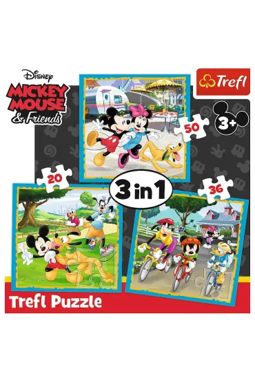 Puzzle 3w1 (20+36+50 el.) Myszka Miki z przyjaci�mi Trefl