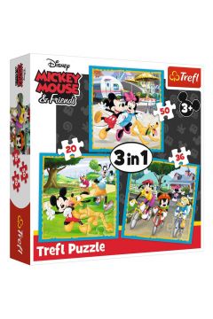 Puzzle 3w1 Myszka Miki z przyjacimi Trefl