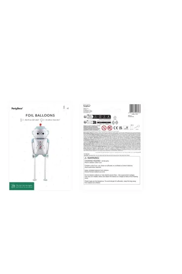 PartyDeco Balon foliowy Robot 37x80cm