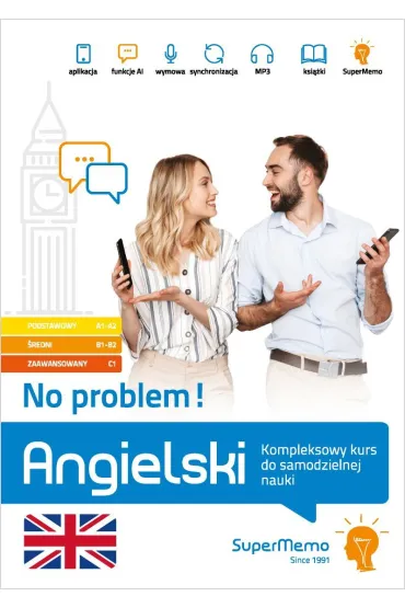Angielski. No problem! Kompleksowy kurs do samodzielnej nauki. Poziom podstawowy A1-A2, �redni B1-B2 i zaawansowany C1 - Henryk Krzy�anowski