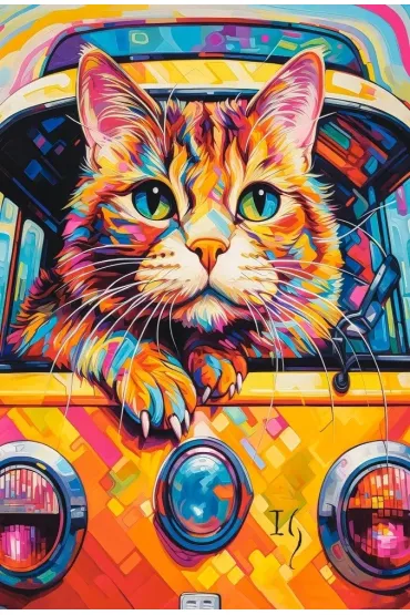 Puzzle 1000 el. Cat Bus Travel Castorland