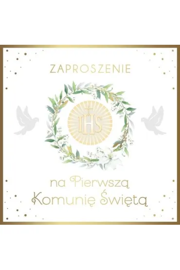 Armin Style ZAPROSZENIE KOMUNIA 130X130 Z KOP AS ZP-95 10 szt.